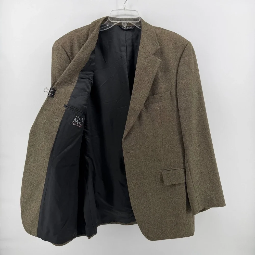 Jos A Bank Blazer Mens 41R Brown Wool Signature Collection 2-Button Sport Coat